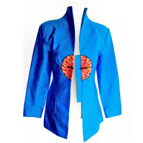 Vintage Asian Chinoiserie Embroidered Medallion Jacket - Picture 2 of 7